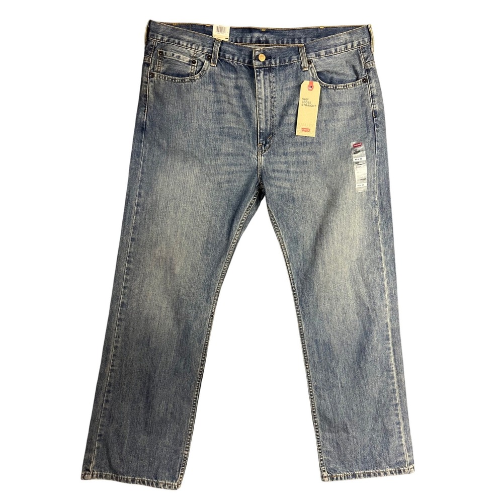 Levis 569 Jeans Mens 40x32 Medium Wash Blue Loose Straight Leg Denim New Classic